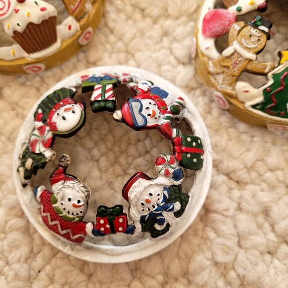 Yankee Metal Candle Toppers Christmas set of 4 - Picture 6 of 8